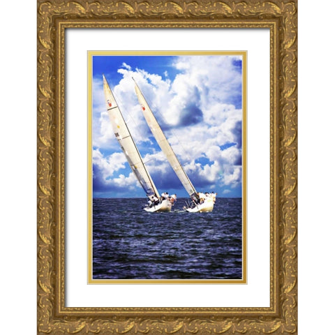 Side by Side Gold Ornate Wood Framed Art Print with Double Matting by Hausenflock, Alan