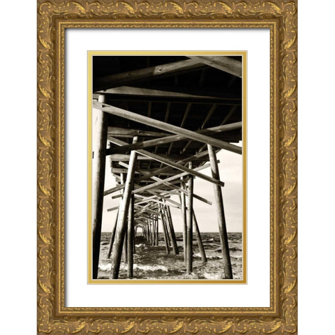 Atlantic Beach Pier II Gold Ornate Wood Framed Art Print with Double Matting by Hausenflock, Alan