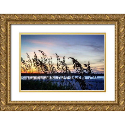 Masonboro Sunset II Gold Ornate Wood Framed Art Print with Double Matting by Hausenflock, Alan