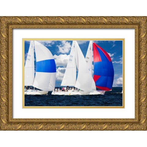 Race at Annapolis II Gold Ornate Wood Framed Art Print with Double Matting by Hausenflock, Alan