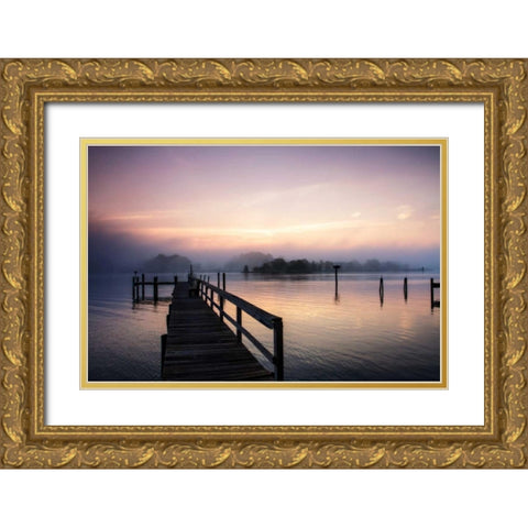 Neale Sound Sunrise II Gold Ornate Wood Framed Art Print with Double Matting by Hausenflock, Alan