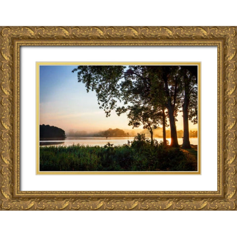 Cobb Island Sunrise IV Gold Ornate Wood Framed Art Print with Double Matting by Hausenflock, Alan
