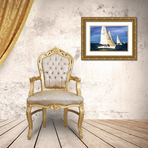 Headed To The Docks Gold Ornate Wood Framed Art Print with Double Matting by Hausenflock, Alan