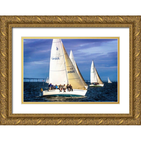 Headed To The Docks Gold Ornate Wood Framed Art Print with Double Matting by Hausenflock, Alan