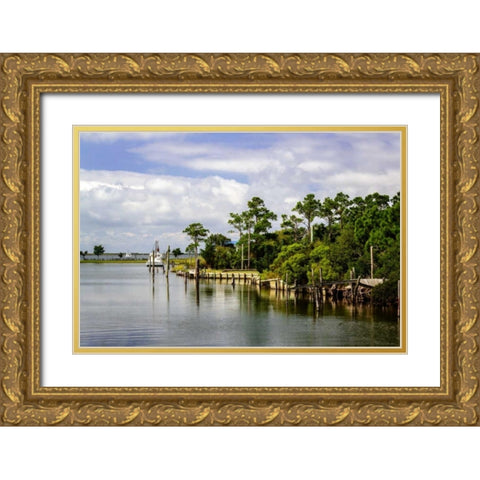 Small Harbor II Gold Ornate Wood Framed Art Print with Double Matting by Hausenflock, Alan