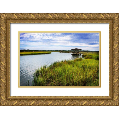 Pawley Island I Gold Ornate Wood Framed Art Print with Double Matting by Hausenflock, Alan