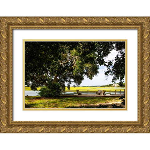 Pawley Island IV Gold Ornate Wood Framed Art Print with Double Matting by Hausenflock, Alan