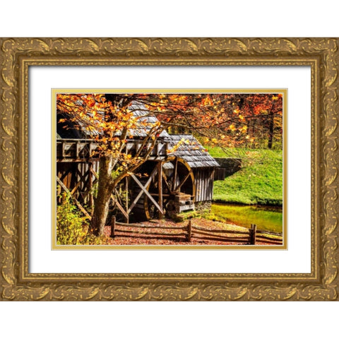 Mabry Mill IV Gold Ornate Wood Framed Art Print with Double Matting by Hausenflock, Alan