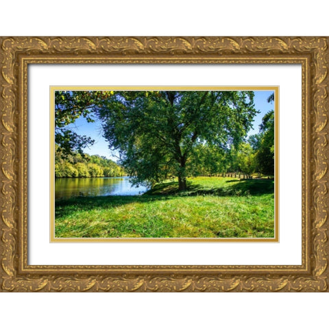 West James River II Gold Ornate Wood Framed Art Print with Double Matting by Hausenflock, Alan