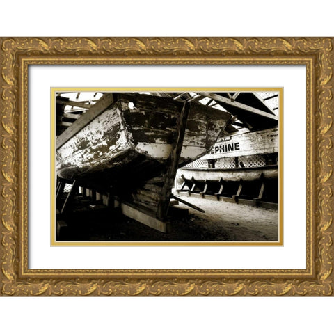 Boat House III Gold Ornate Wood Framed Art Print with Double Matting by Hausenflock, Alan