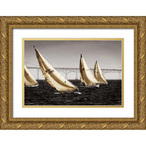 Heading Up II Gold Ornate Wood Framed Art Print with Double Matting by Hausenflock, Alan