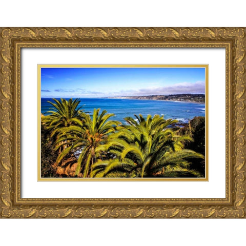 La Jolia North Shore III Gold Ornate Wood Framed Art Print with Double Matting by Hausenflock, Alan
