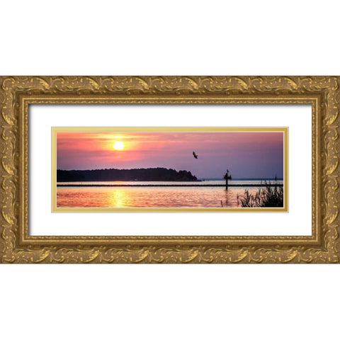 Potomac Sunset II Gold Ornate Wood Framed Art Print with Double Matting by Hausenflock, Alan