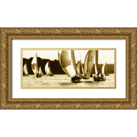 Sailing Home III Gold Ornate Wood Framed Art Print with Double Matting by Hausenflock, Alan