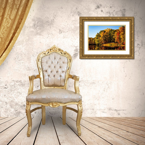 Serene Lake Gold Ornate Wood Framed Art Print with Double Matting by Hausenflock, Alan