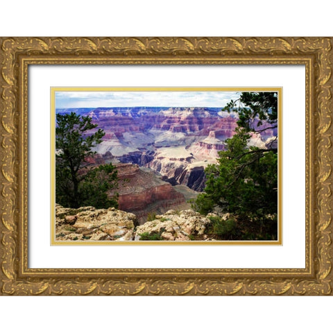 Canyon Shadows III Gold Ornate Wood Framed Art Print with Double Matting by Hausenflock, Alan