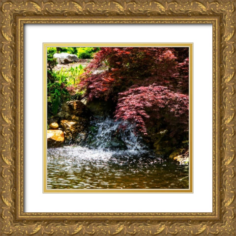 Gentle Waterfall II Gold Ornate Wood Framed Art Print with Double Matting by Hausenflock, Alan
