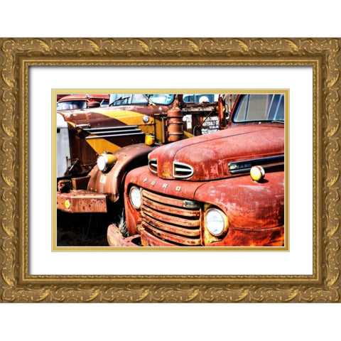 Rusty Old Truck II Gold Ornate Wood Framed Art Print with Double Matting by Hausenflock, Alan