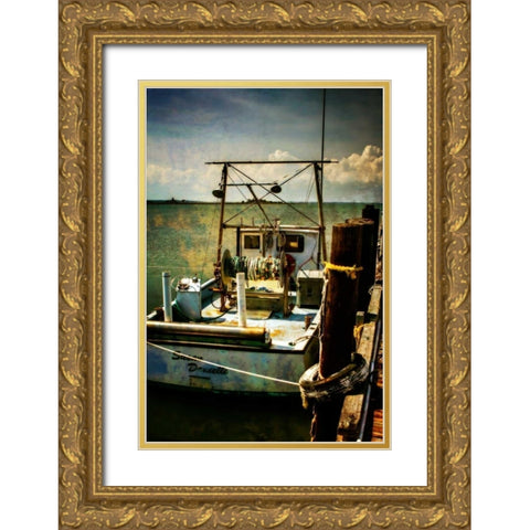 At the Dock II Gold Ornate Wood Framed Art Print with Double Matting by Hausenflock, Alan