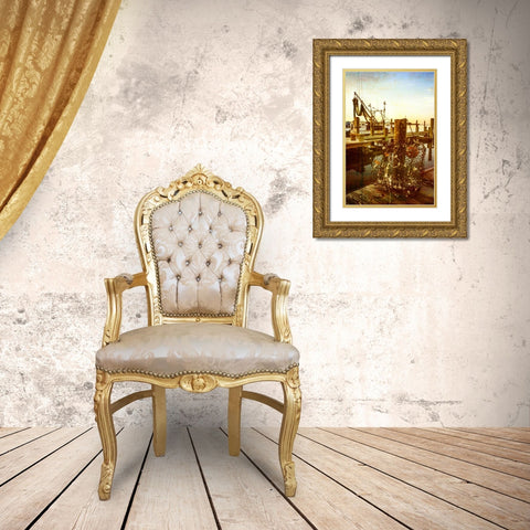 At the Dock IV Gold Ornate Wood Framed Art Print with Double Matting by Hausenflock, Alan
