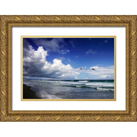 Awesome Beach Day I Gold Ornate Wood Framed Art Print with Double Matting by Hausenflock, Alan