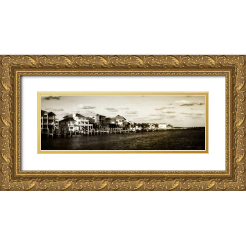 North River Channel Gold Ornate Wood Framed Art Print with Double Matting by Hausenflock, Alan