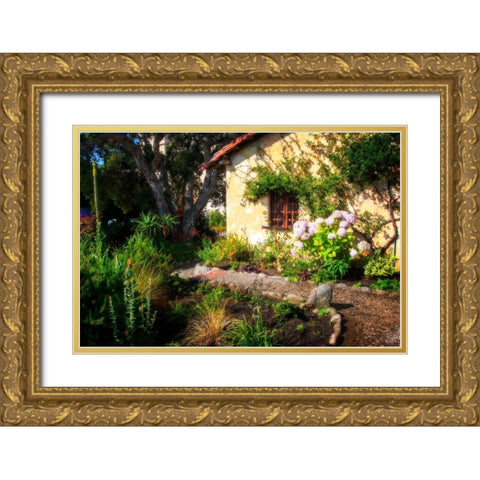 Mission Garden Gold Ornate Wood Framed Art Print with Double Matting by Hausenflock, Alan