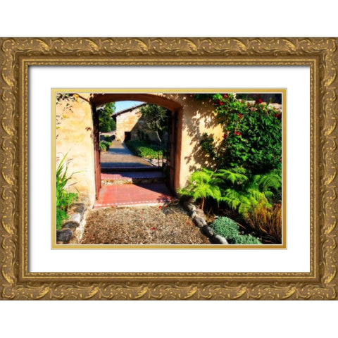 Mission Pathway Gold Ornate Wood Framed Art Print with Double Matting by Hausenflock, Alan