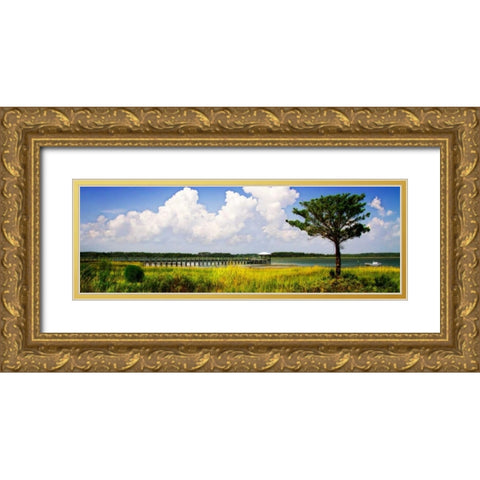 Newport River I Gold Ornate Wood Framed Art Print with Double Matting by Hausenflock, Alan