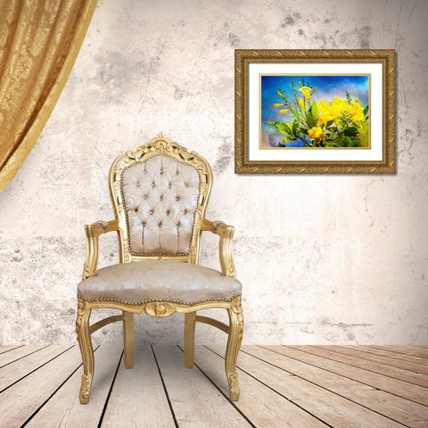 Flowers on Watercolor II Gold Ornate Wood Framed Art Print with Double Matting by Hausenflock, Alan