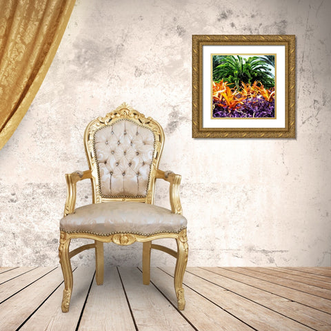 Tropical Garden I Gold Ornate Wood Framed Art Print with Double Matting by Hausenflock, Alan