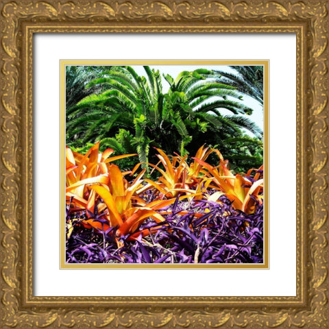 Tropical Garden I Gold Ornate Wood Framed Art Print with Double Matting by Hausenflock, Alan