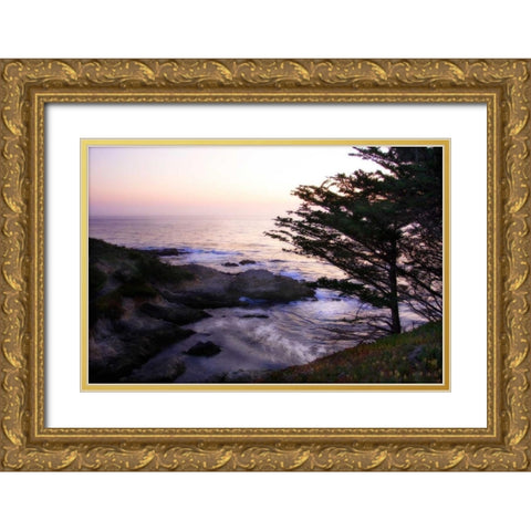 Carmel Highlands Sunset II Gold Ornate Wood Framed Art Print with Double Matting by Hausenflock, Alan