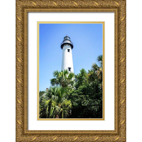 Saint Simons Lighthouse I Gold Ornate Wood Framed Art Print with Double Matting by Hausenflock, Alan