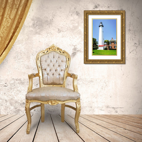 Saint Simons Lighthouse II Gold Ornate Wood Framed Art Print with Double Matting by Hausenflock, Alan