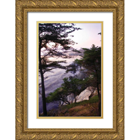 Carmel Highlands Sunset III Gold Ornate Wood Framed Art Print with Double Matting by Hausenflock, Alan