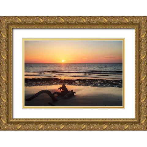 Jekyll Island Sunrise II Gold Ornate Wood Framed Art Print with Double Matting by Hausenflock, Alan