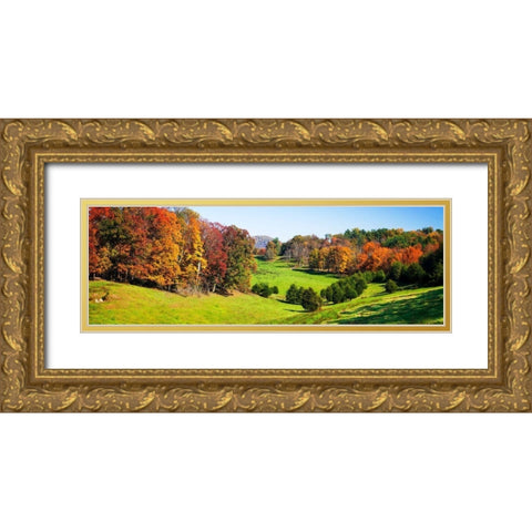 Rolling Autumn Hills I Gold Ornate Wood Framed Art Print with Double Matting by Hausenflock, Alan