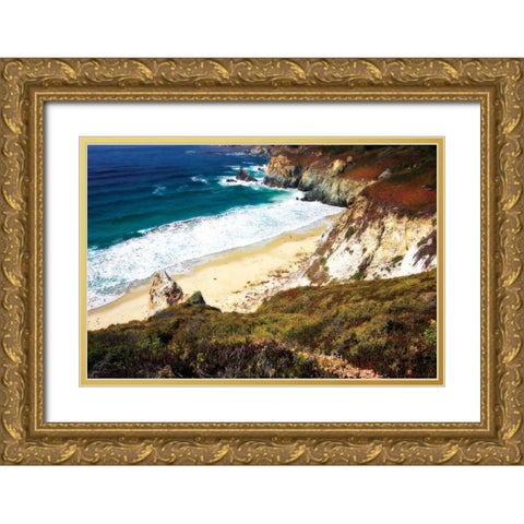 Garrapata Highlands II Gold Ornate Wood Framed Art Print with Double Matting by Hausenflock, Alan