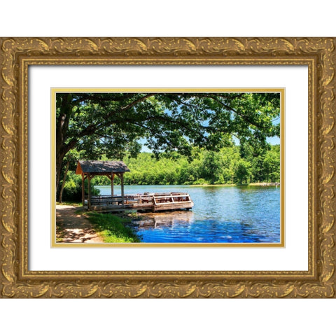 Fishing Anyone Gold Ornate Wood Framed Art Print with Double Matting by Hausenflock, Alan