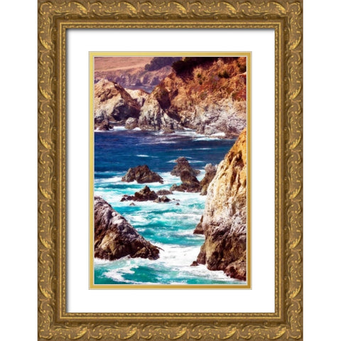 Garrapata Highlands IV Gold Ornate Wood Framed Art Print with Double Matting by Hausenflock, Alan