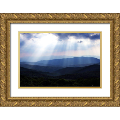 The Blue Ridge III Gold Ornate Wood Framed Art Print with Double Matting by Hausenflock, Alan