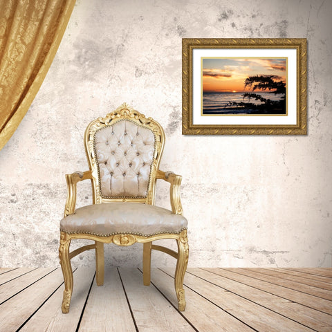 Sunset on Carmel Bay Gold Ornate Wood Framed Art Print with Double Matting by Hausenflock, Alan