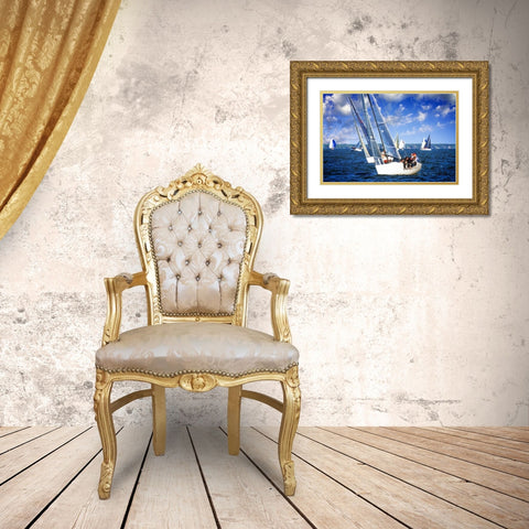 Sailing Away II Gold Ornate Wood Framed Art Print with Double Matting by Hausenflock, Alan