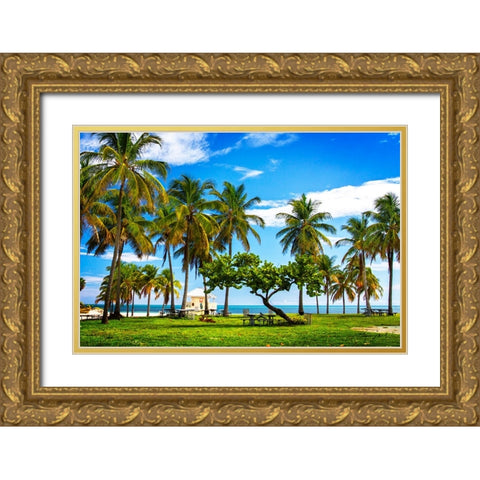Ice Cream at the Beach Gold Ornate Wood Framed Art Print with Double Matting by Hausenflock, Alan