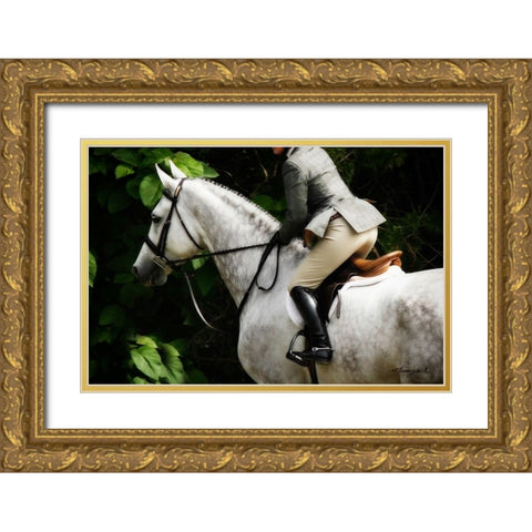 Dressage II Gold Ornate Wood Framed Art Print with Double Matting by Hausenflock, Alan