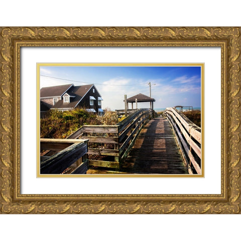 Beach House I Gold Ornate Wood Framed Art Print with Double Matting by Hausenflock, Alan