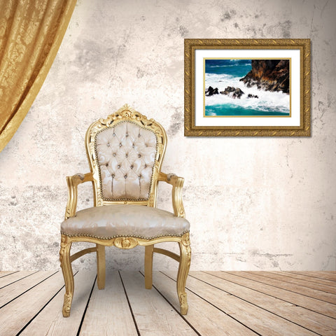Churning Surf II Gold Ornate Wood Framed Art Print with Double Matting by Hausenflock, Alan