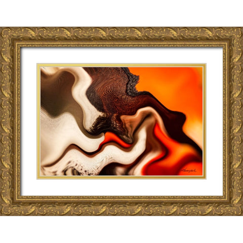 Flow Gold Ornate Wood Framed Art Print with Double Matting by Hausenflock, Alan