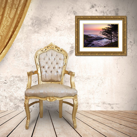 Sunset on Carmel Bay II Gold Ornate Wood Framed Art Print with Double Matting by Hausenflock, Alan